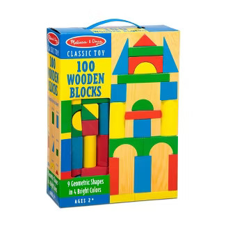 Melissa & Doug Wooden Building Blocks Set - 100 Blocks | Target