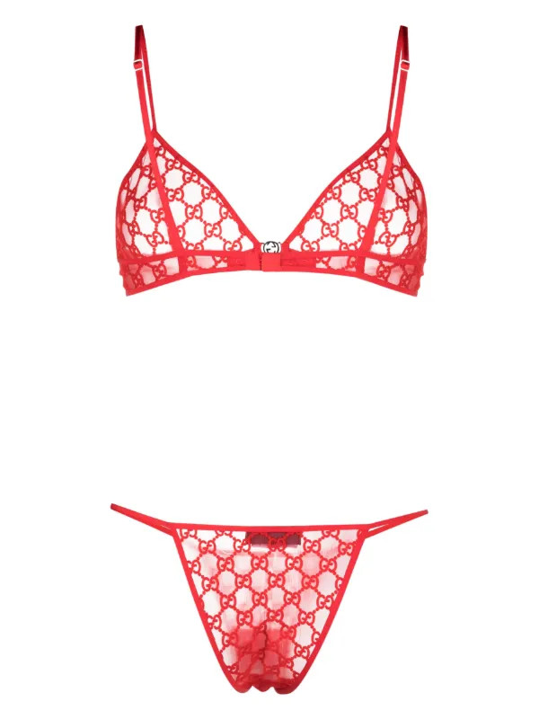 Gucci GG semi-sheer Lingerie Set - Farfetch | Farfetch Global