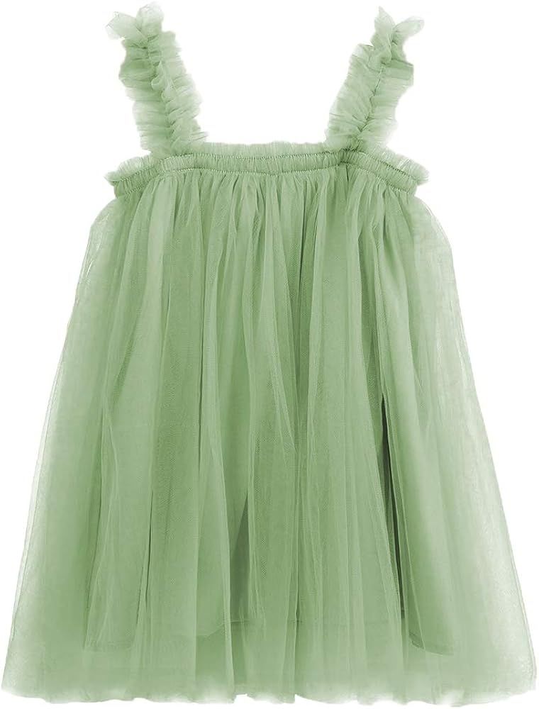 Baby Girls Tutu Dress Sleeveless Infant Toddler Princess Party Tulle Sundress | Amazon (US)