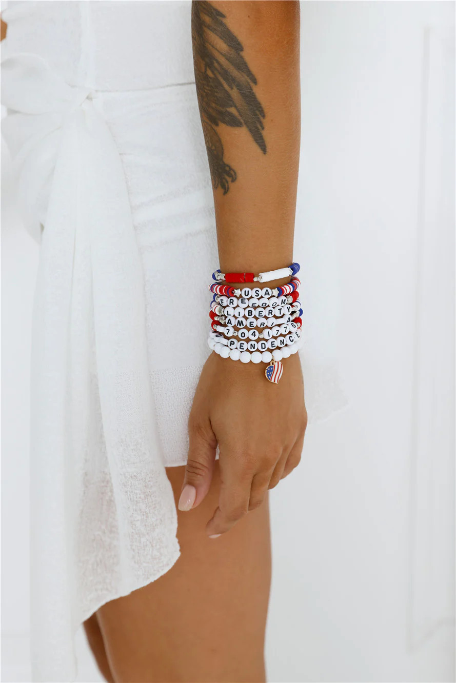 USA Charm Bracelets 8pk Multi Set | Hello Molly (US)