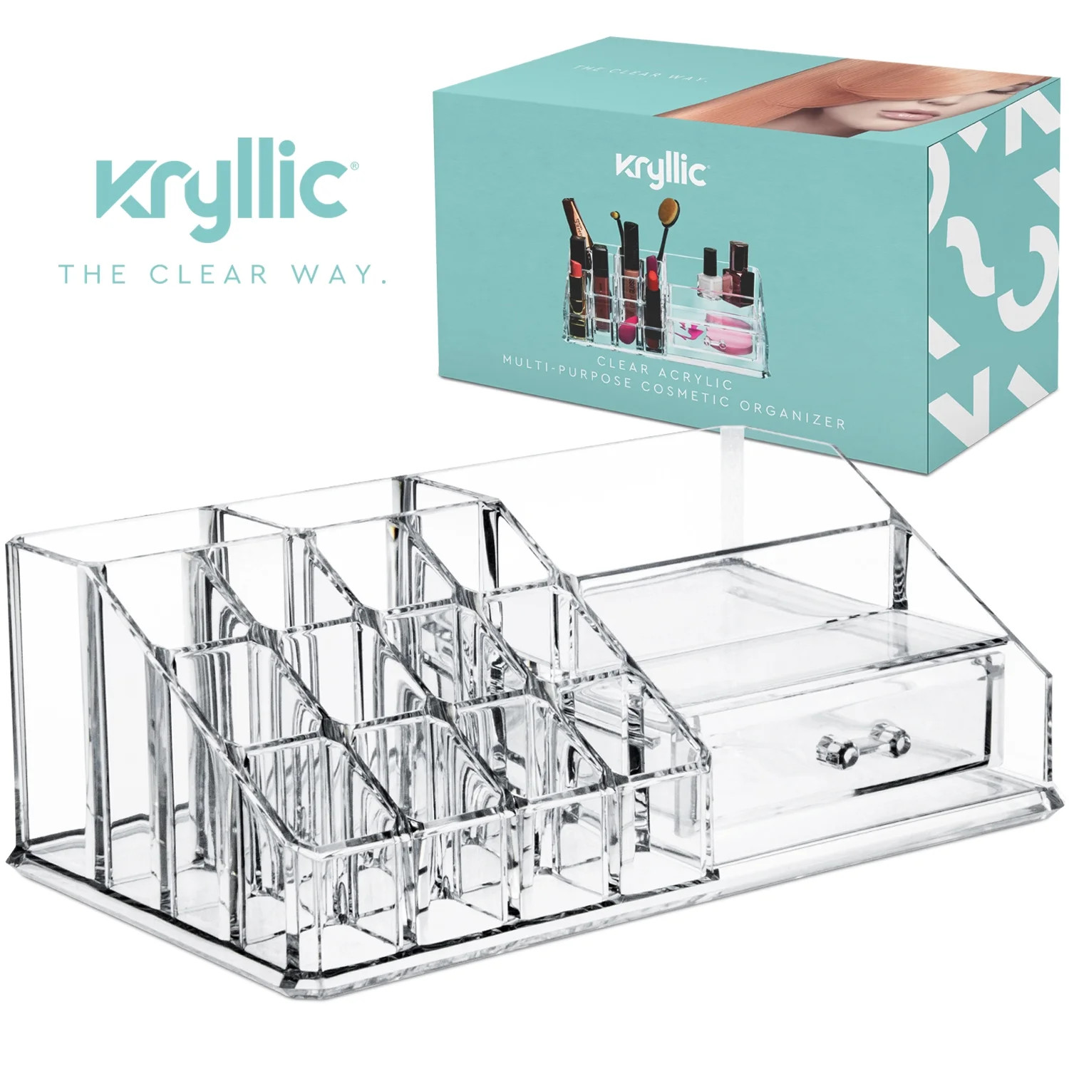 Clear Makeup Organizer Acrylic Drawer Make Up Storage Lipstick Vanity Cosmetic Organizer Countert... | Walmart (US)