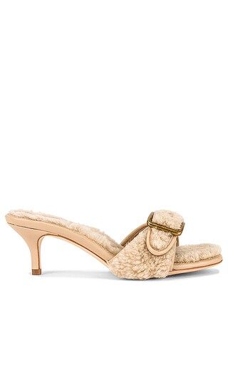 Shearling Buckle Mule in Natural | Revolve Clothing (Global)