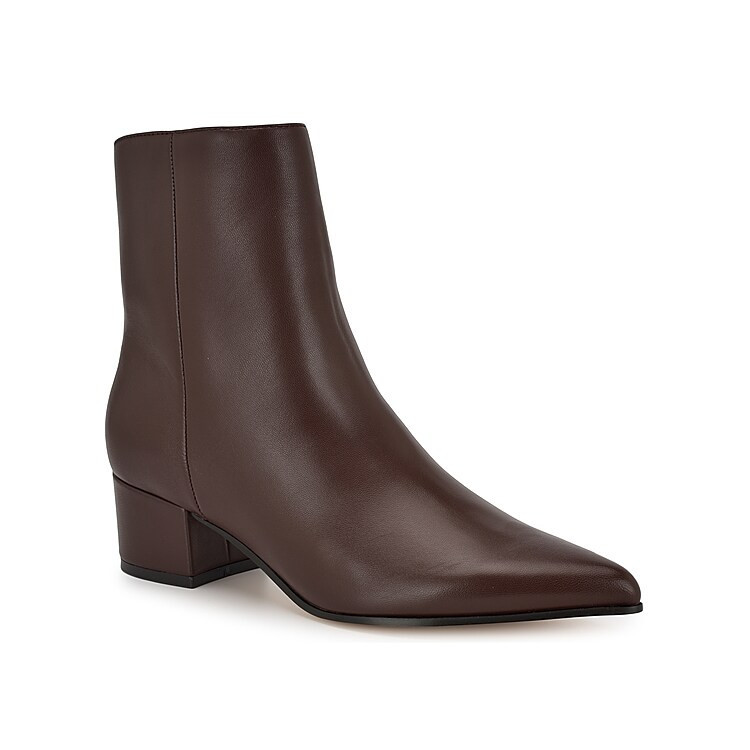 Nine West Maribu Bootie | Women's | Dark Brown Leather | Size 7.5 | Boots | DSW