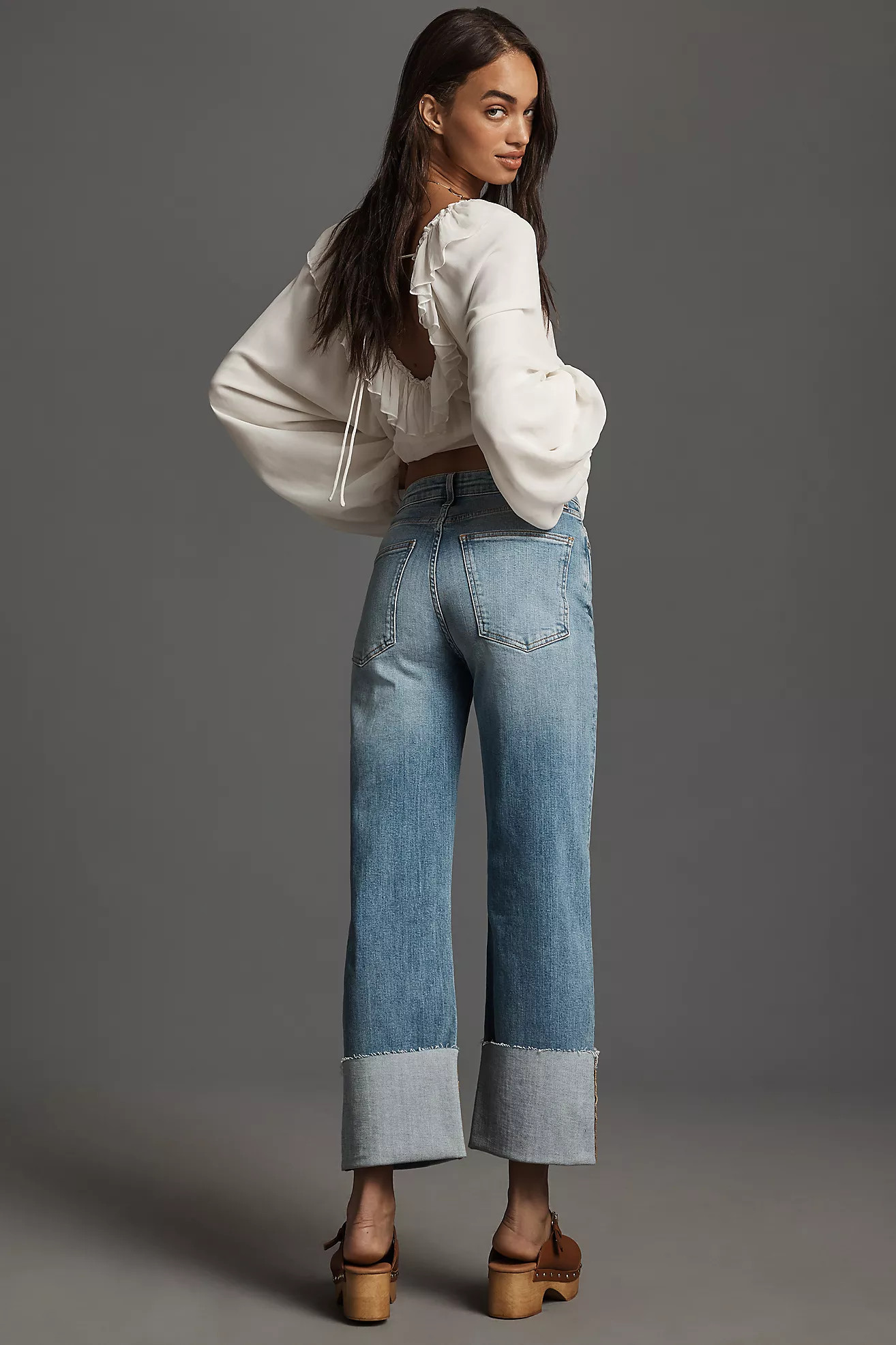 The Scotty Cuffed High-Rise Straight-Leg Jeans by Pilcro | Anthropologie (US)