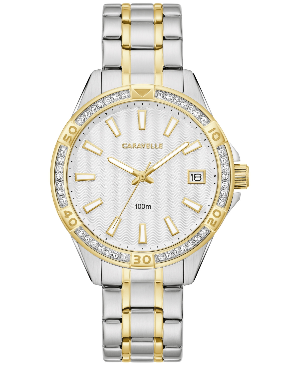 Caravelle designed by Bulova Women's Two Tone Stainless Steel Bracelet Watch 36mm - Two-tone | Macy's