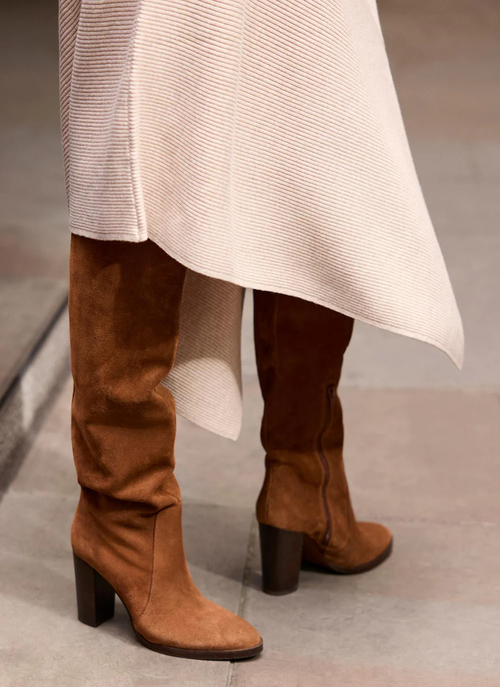 Nova Tan Suede Long Boots | Mint Velvet