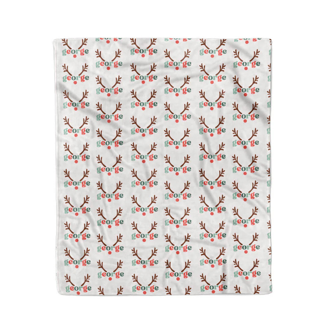 Reindeer Name Personalized Kids Blanket | Caden Lane