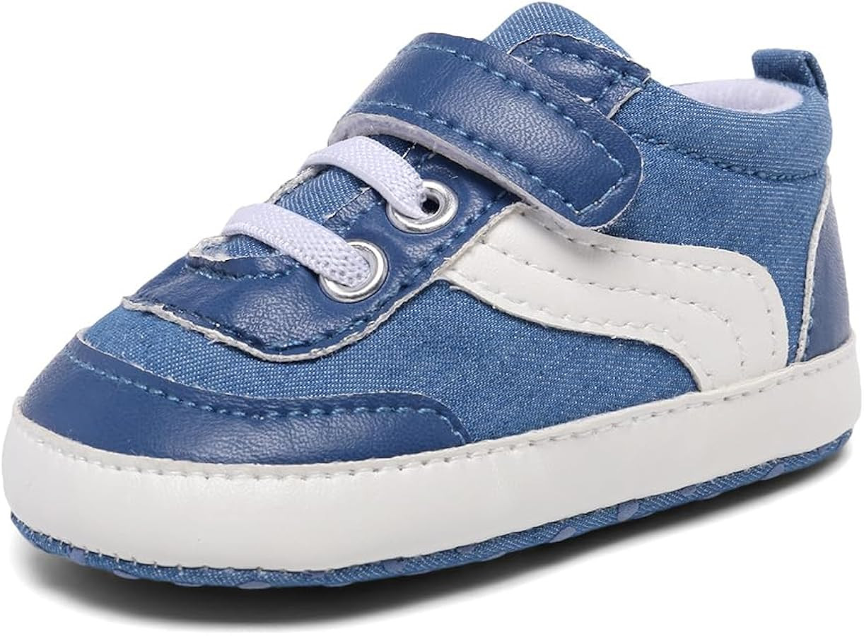Clowora Unsex Baby Boys Girls Canvas First Walkers Shoes,Newborn Infant Non Slip Soft Sole Crib C... | Amazon (US)
