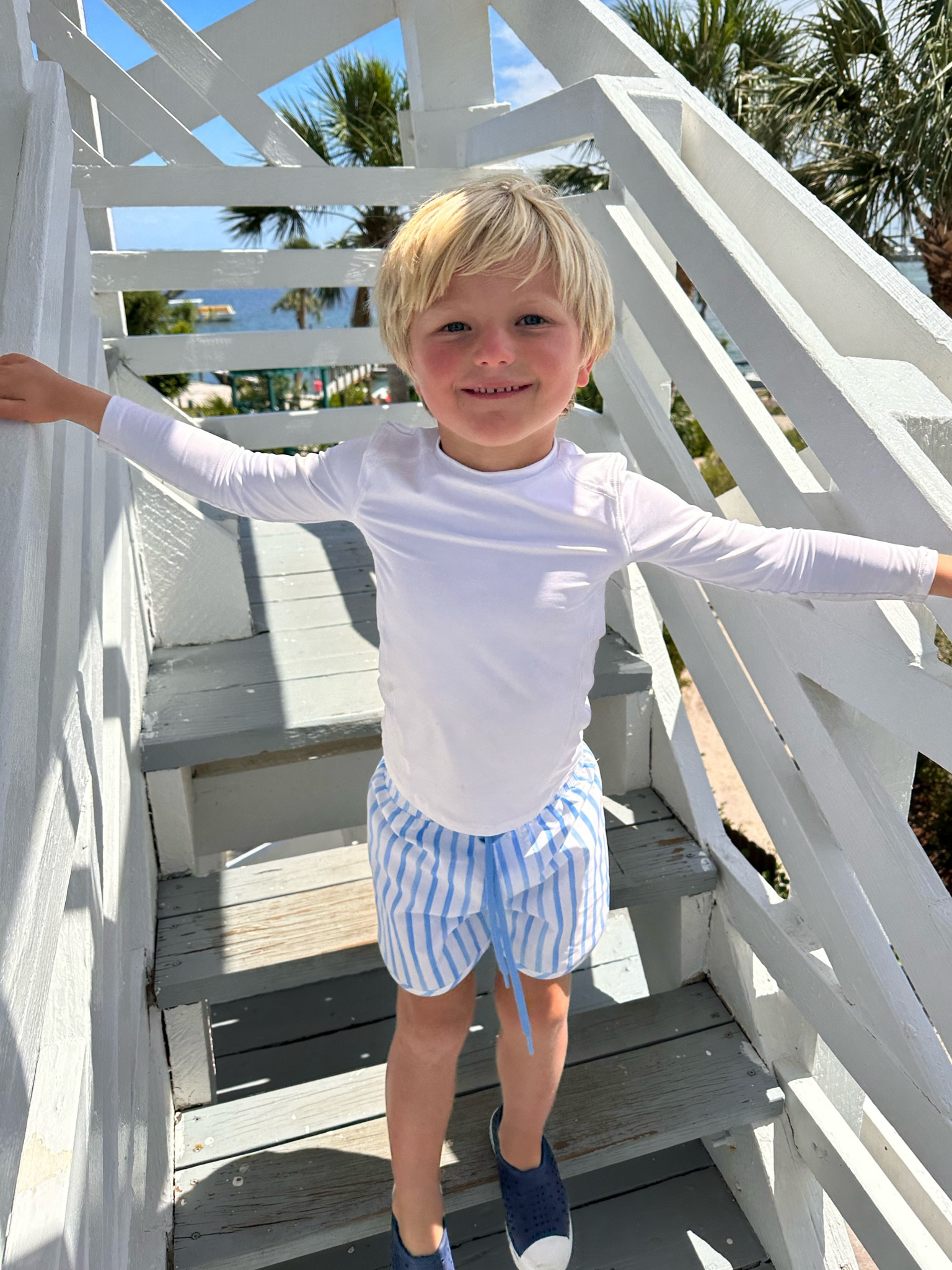 Can’t go wrong with blue and white!

Sizing Info: Cooper is wearing a size 5T in the rashguard and a size 7/8 in the boardies 

#LTKunder50 #LTKunder100 #LTKswim