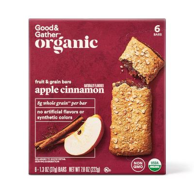 Organic Whole Grain Apple Cinnamon Fruit & Grain Bars - 6ct - Good & Gather™ | Target