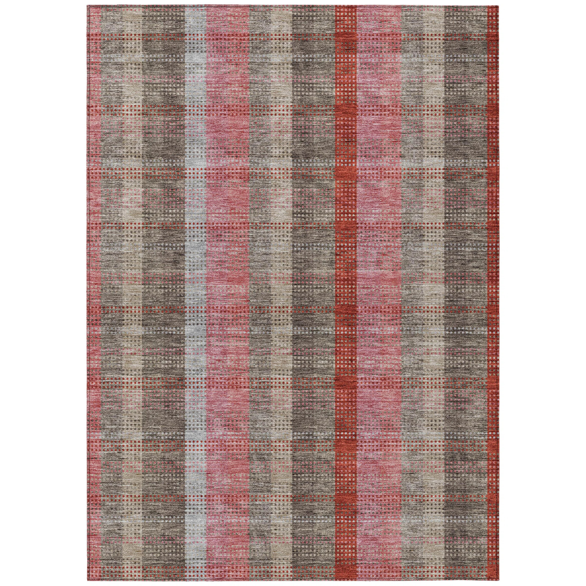 8' X 10' Red Plaid Washable Indoor Outdoor Area Rug | Wayfair North America