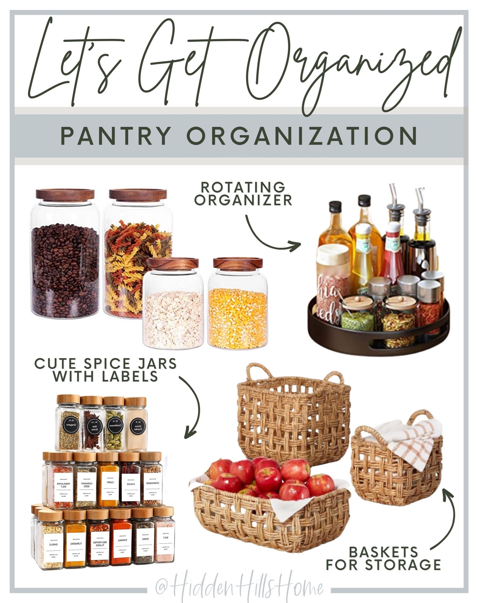 Pantry Organization, new year organizing tips, kitchen organization, pantry baskets, spice rack, spice labels #pantry #organization 

#LTKfindsunder50 #LTKstyletip #LTKhome
