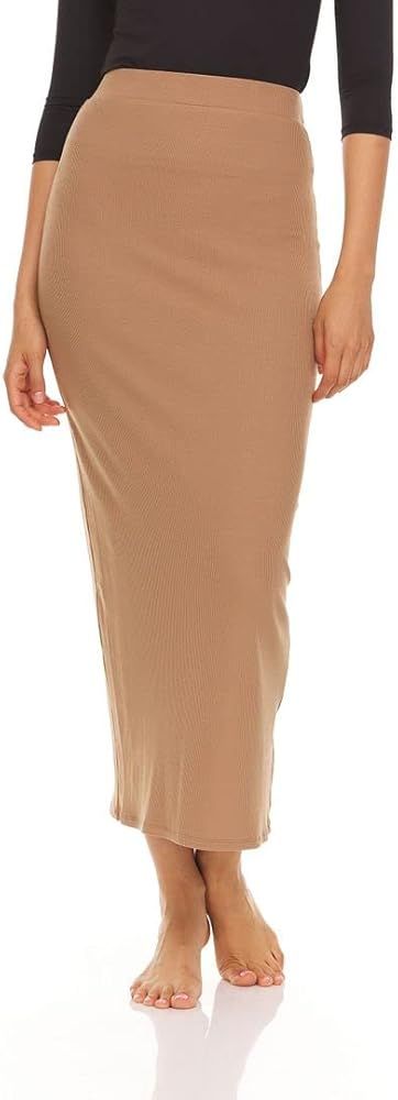 BGDK Ribbed Maxi Skirt with Elastic Waist for Women- Bodycon Office Pencil Skirt | Amazon (US)
