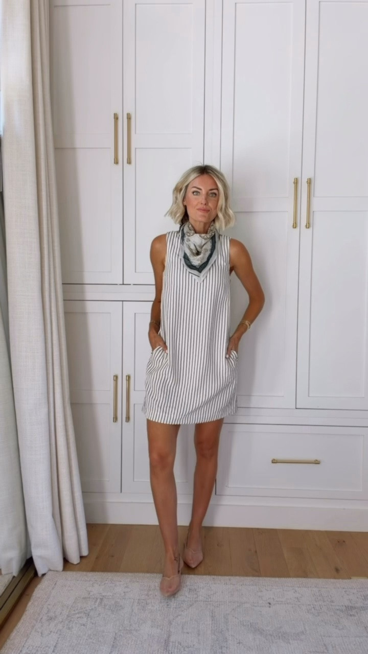 A great striped shift dress option! 😍 love how affordable this is and how it can easily be layered for fall! Wearing XS

Loverly grey, Target style, striped mini shift dress cream, how to style neutral shift dress, fall transitional outfit ideas

#LTKSeasonal