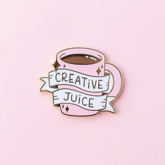 Creative Juice Hard Enamel Pin // Coffee, Tea, Artist, Art, Funny, Gift, Mug, Cup, Caffeine, Teac... | Etsy (US)