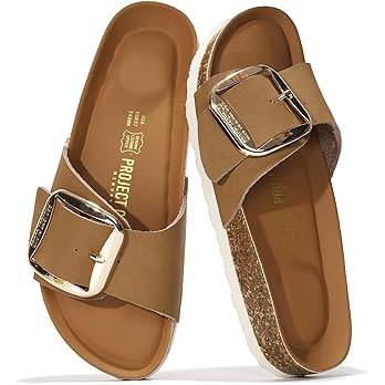 Project Cloud 100% Genuine Leather Sandals Women Dressy Beach Essentials Slides for Women Footwea... | Amazon (US)