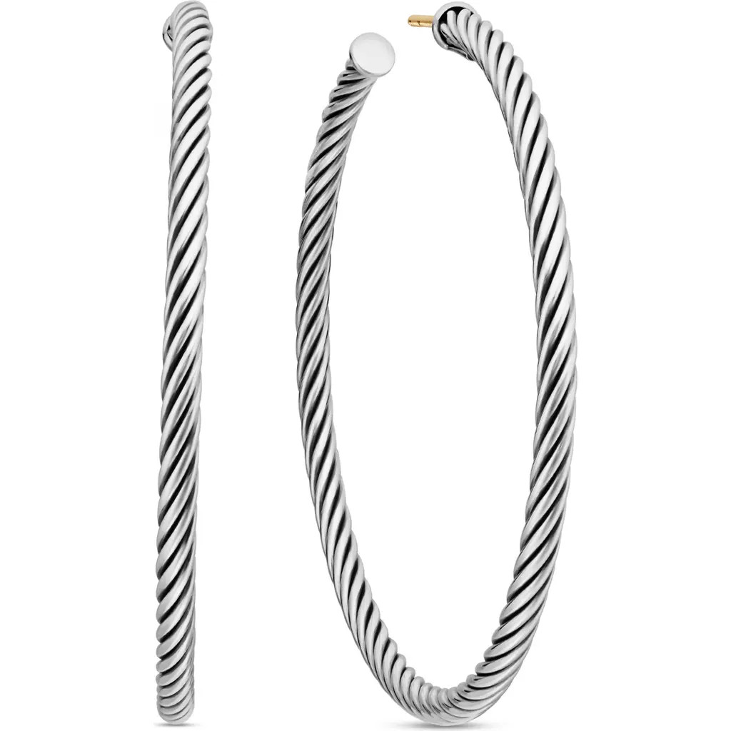 David Yurman Large Cable Oval Hoop Earrings in Silver at Nordstrom | Nordstrom