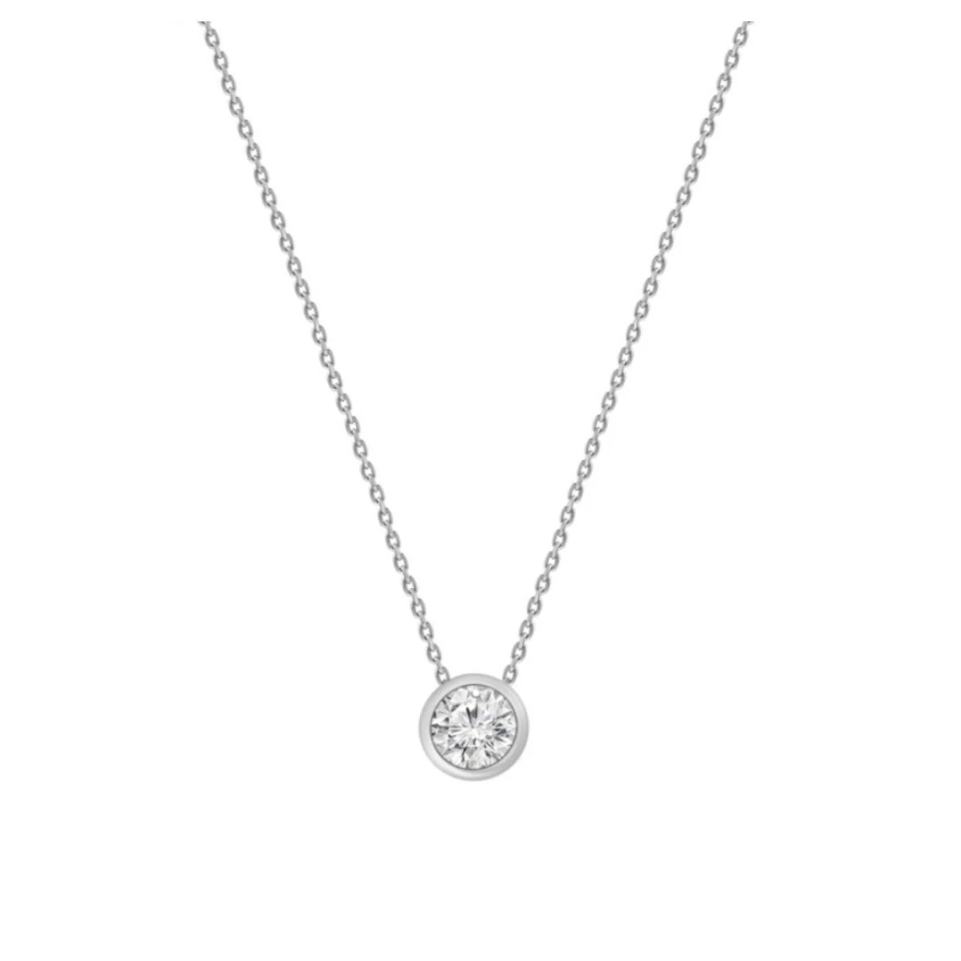 Single Diamond Bezel Necklace | RW Fine Jewelry