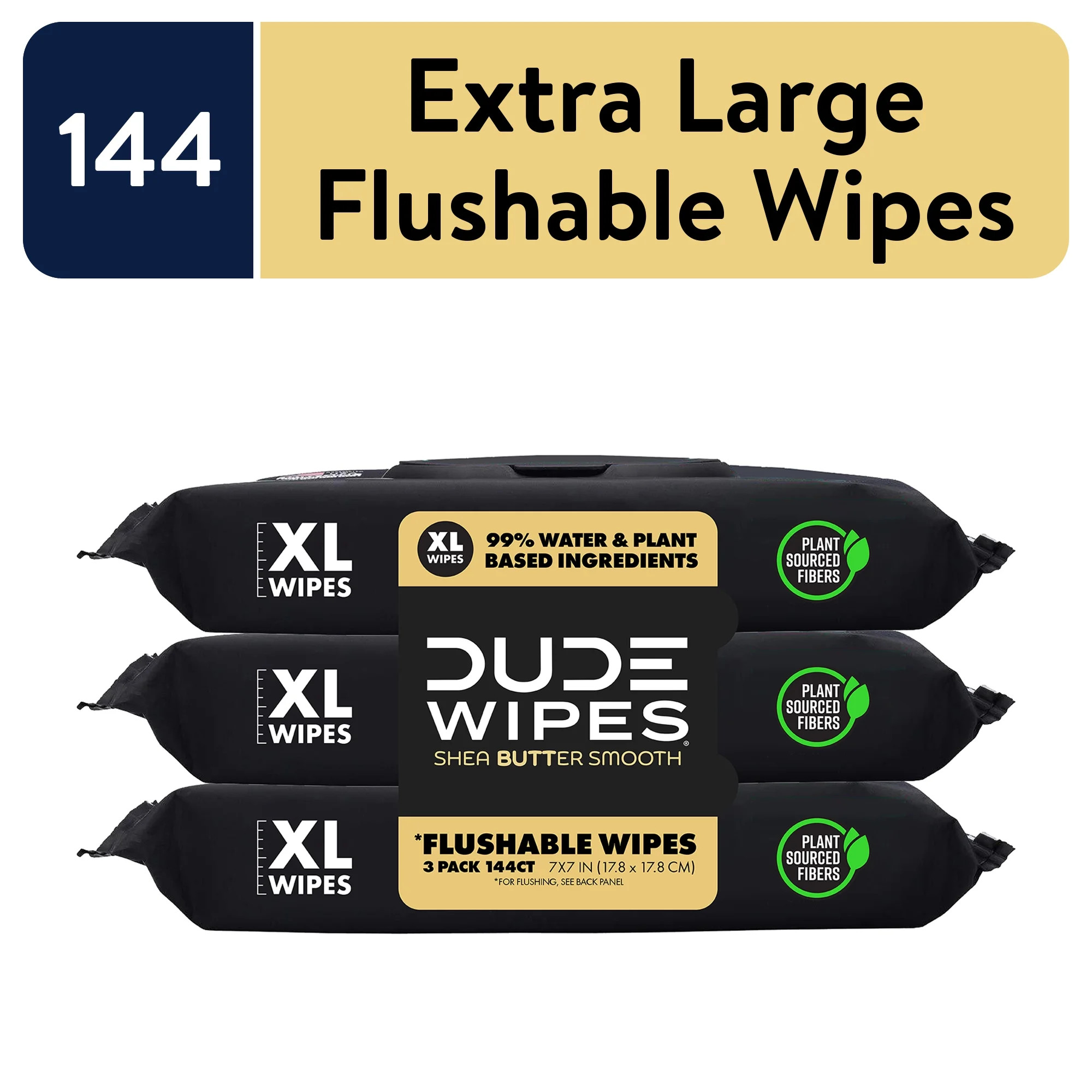 DUDE Wipes Flushable Wipes, XL Wet Wipes for At Home Use, Shea BUTTer Smooth, 144 Count | Walmart (US)