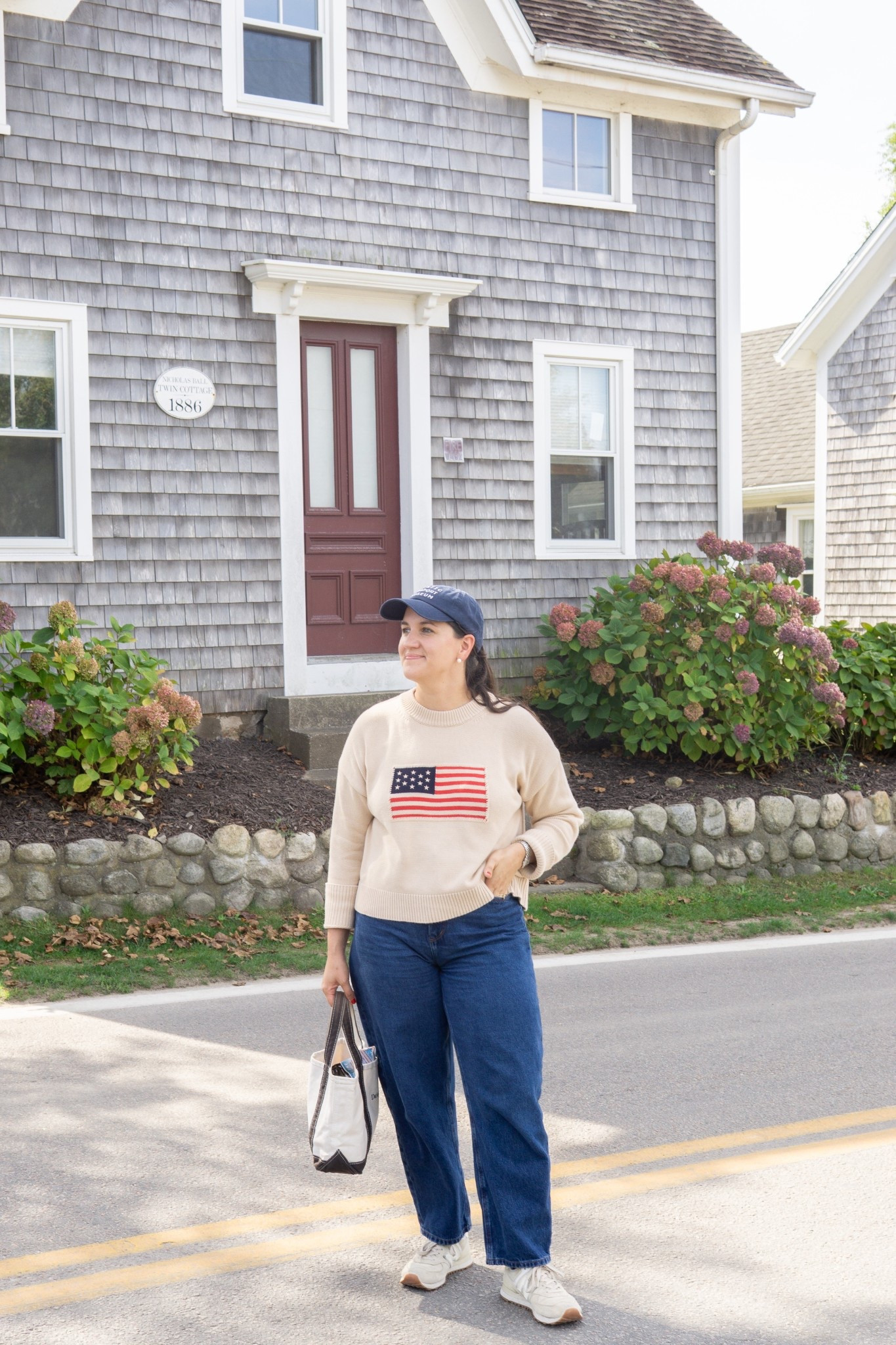 Outfit of the Day while exploring Block Island ☀️

I’m wearing:
• Tuckernuck Flag Sweater
• Dark Wash Barrel Leg Jeans
• New Balance Sneakers
• LL Bean Tote Bag

#LTKFindsUnder100 #LTKMidsize #LTKFindsUnder50