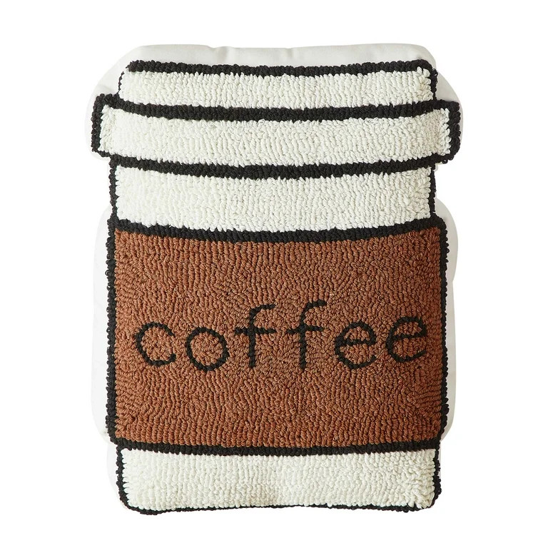 Mainstays Coffee Cup Shaped Decorative Throw Pillow for Teens/Adults – 15" x 13" | Walmart (US)
