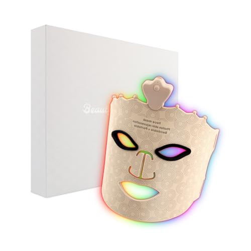 7 Color LED Face Mask Light Therapy, Red Light Therapy Mask for Face for Anti Aging Wrinkles, Silicone Red Light Mask Skin Care at Home with Eye Protection Cushion | Amazon (US)