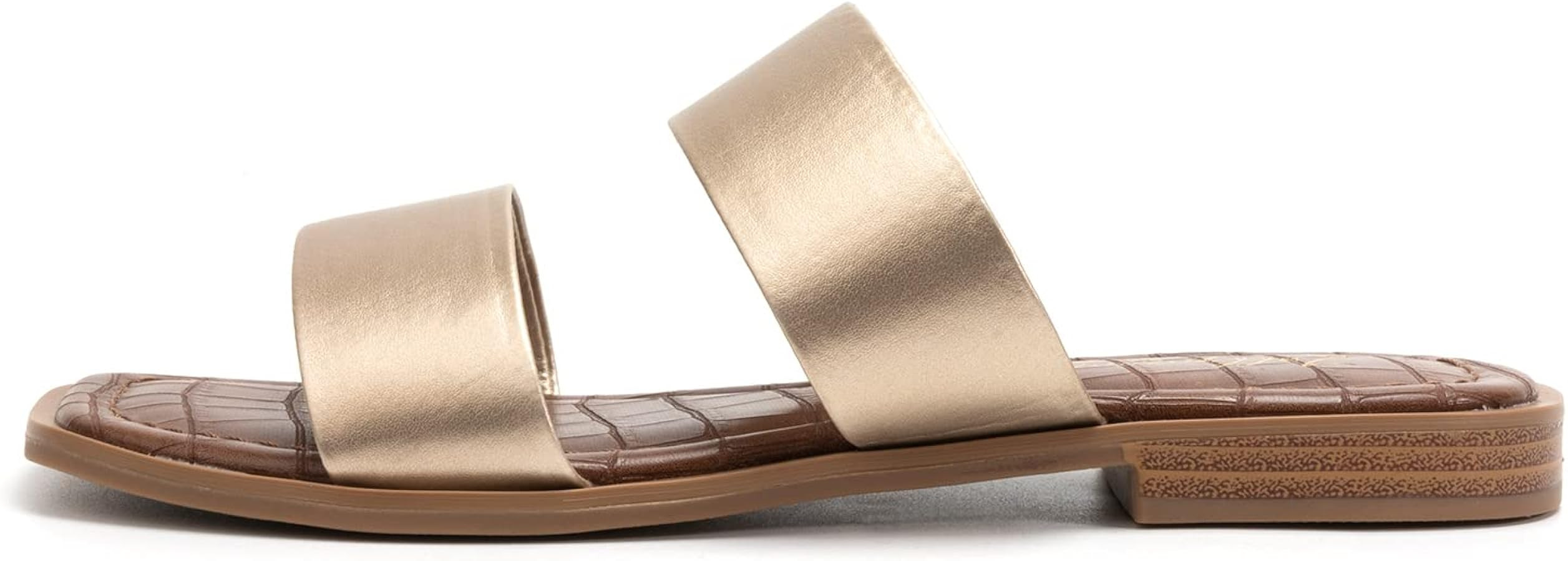 Luffymomo Women's Slip on Slides Sandals Double Strap Slippers Casual Summer Shoes | Amazon (US)