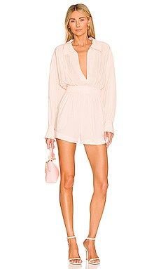 L'Academie The Rayne Romper in Blush from Revolve.com | Revolve Clothing (Global)