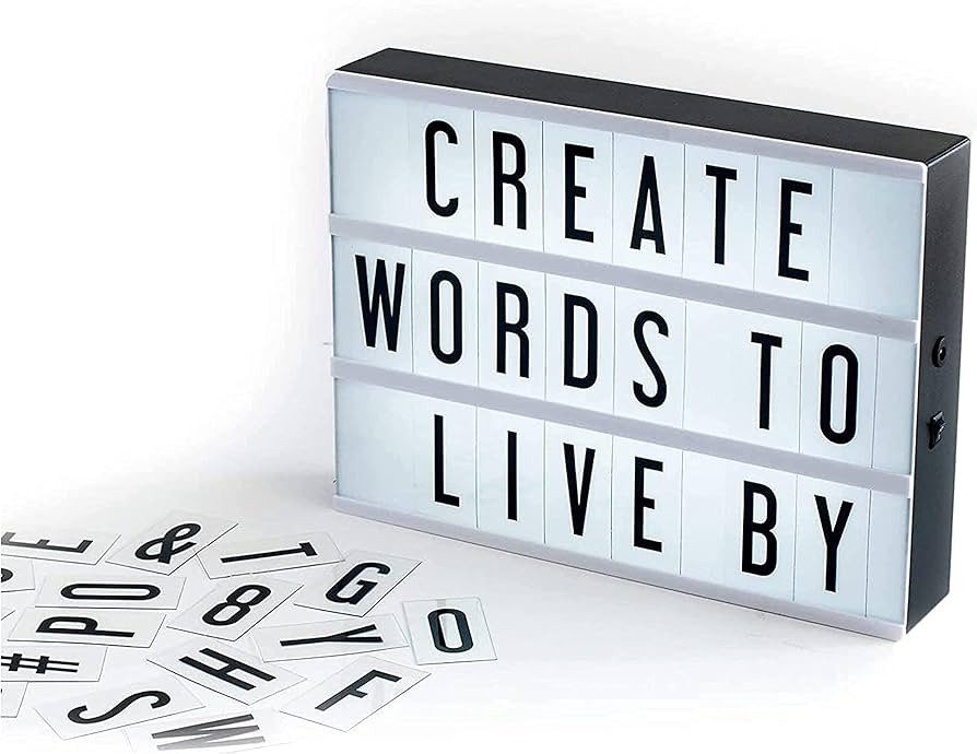 My Cinema Lightbox - Cinema Light Box, 12"x9"- DIY Light Up Letter Board sign with 100 Letters, N... | Amazon (US)