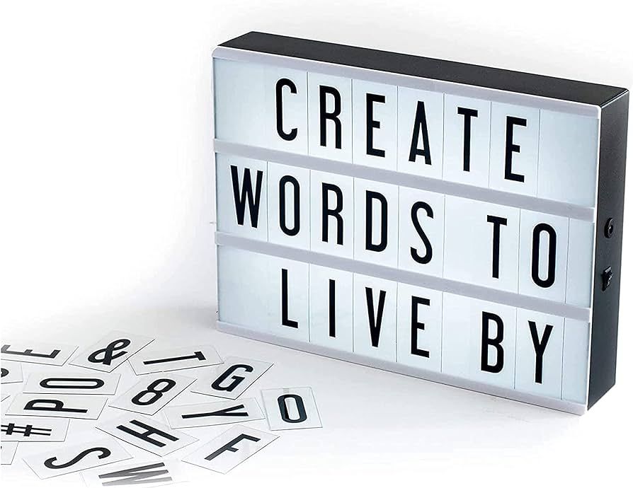 My Cinema Lightbox - Cinema Light Box, 12"x9"- DIY Light Up Letter Board sign with 100 Letters, N... | Amazon (US)