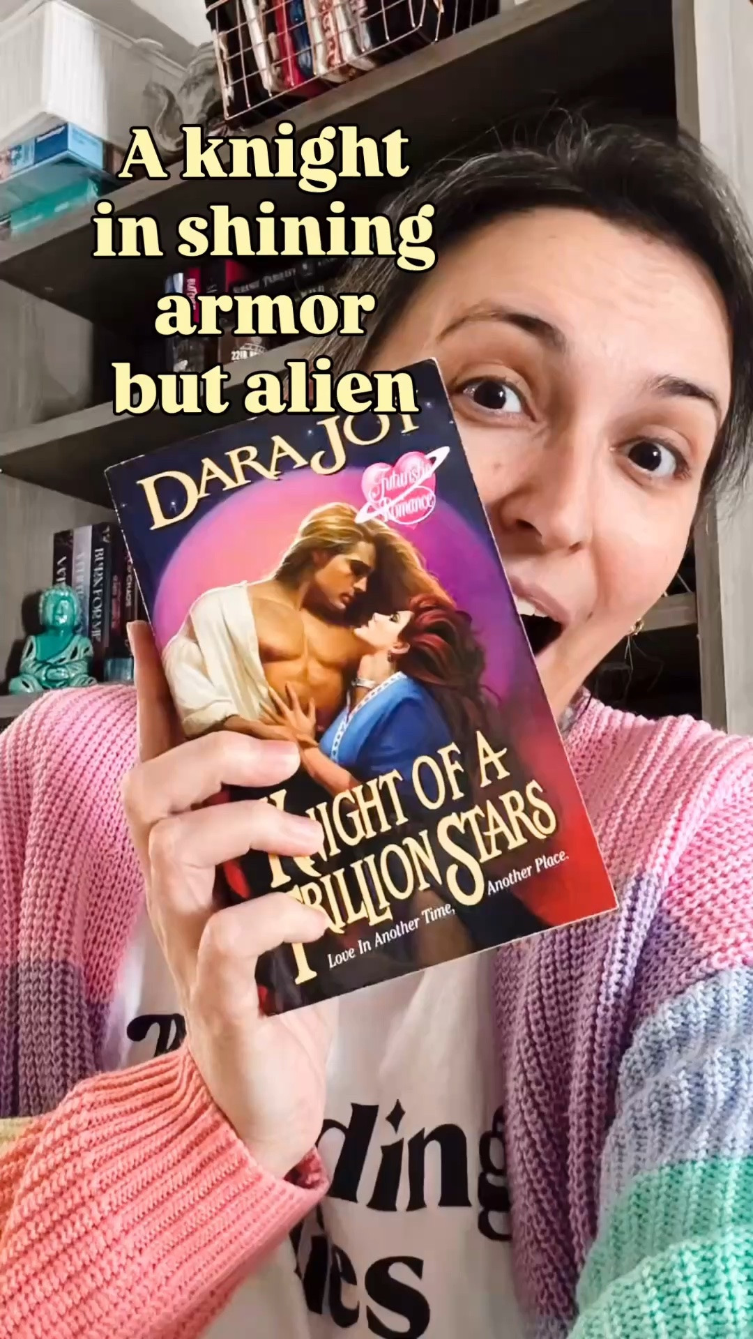 A time and space traveling alien knight finds his mate and takes her back to his planet. A fun sci fi romance from the 90s

#LTKselfcare #LTKOver40 #LTKmorningroutine