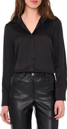 Halogen® Long Sleeve Satin Button-Up Shirt | Nordstrom | Nordstrom