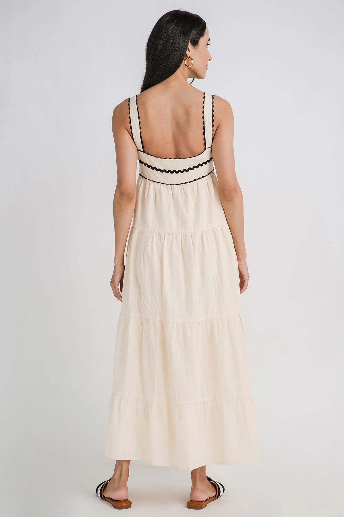 Lalavon Cotton Tiered Sleeveless Maxi Dress | Social Threads