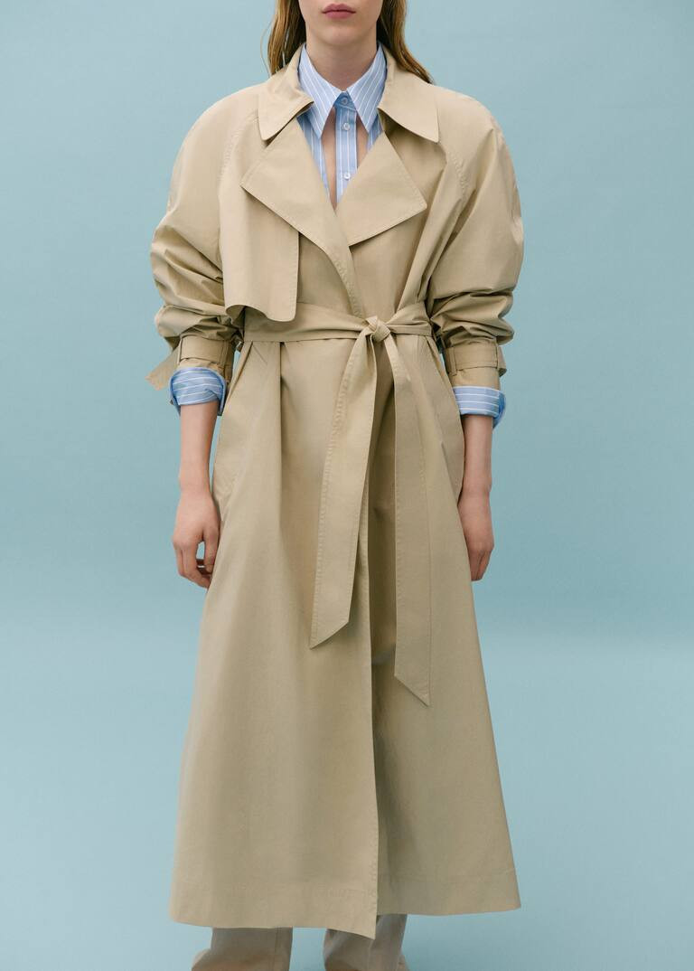 100% cotton long trench coat -  Women | Mango United Kingdom | MANGO (UK)