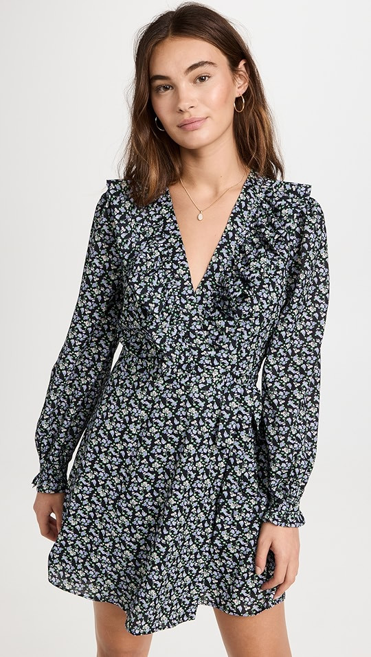 English Factory Floral Wrapped Mini Dress with Ruffles | SHOPBOP | Shopbop