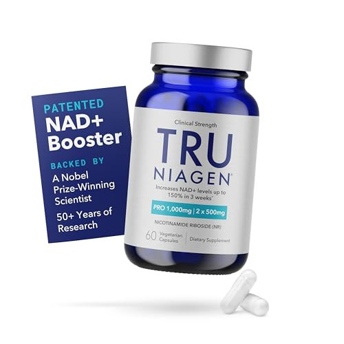 TRU NIAGEN PRO NAD+ Supplement for Brain Function, Anti Aging and Cell Regeneration, 2 x 500mg Patented Niagen, 30 1000mg Servings | Supports Cellular Energy | Nicotinamide Riboside (NR) Take 2 Daily | Amazon (US)