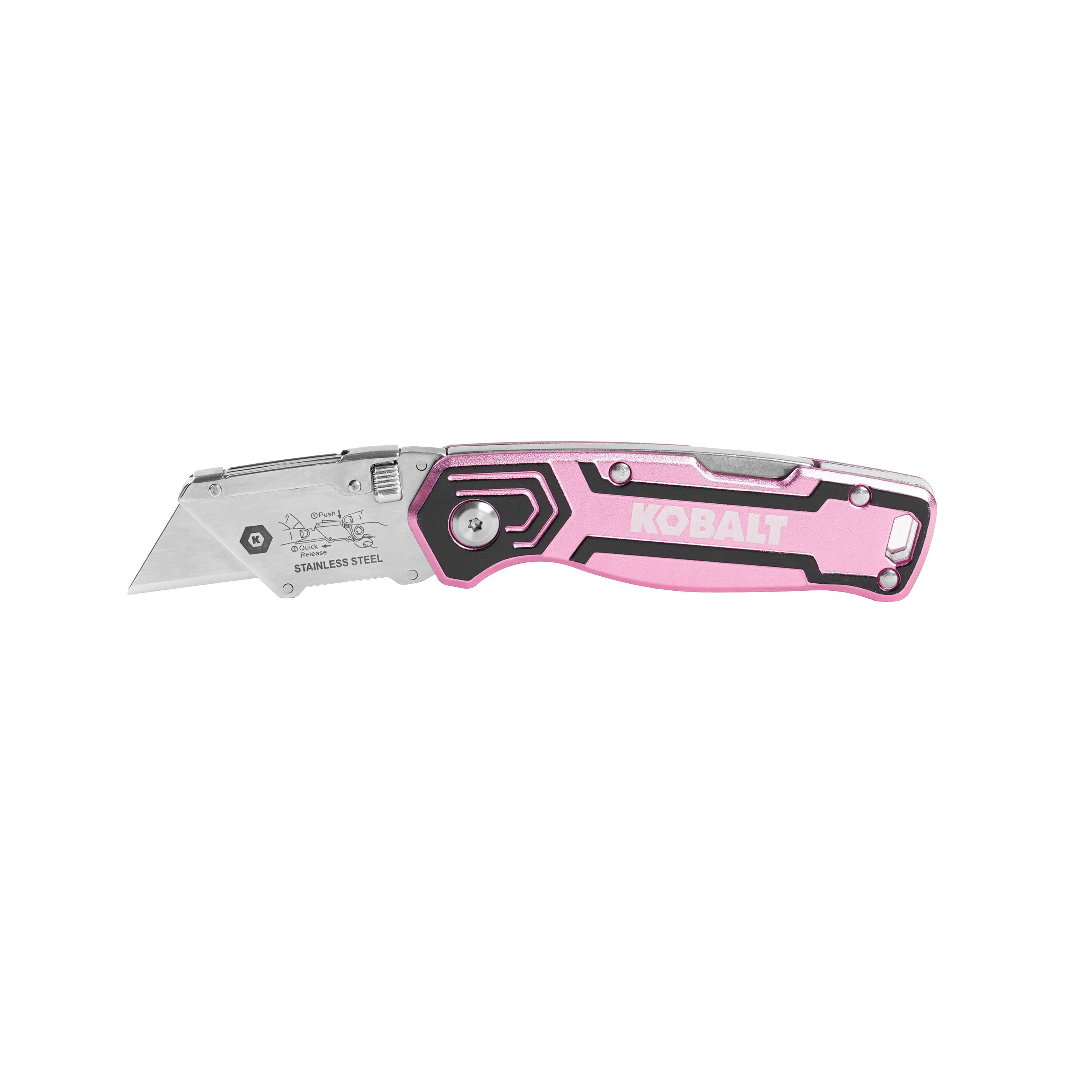 Kobalt Pink Lockback Utility Knife 3/4-in 1 -Blade Utility Knife Stainless Steel one_size | 56513 | Lowe's