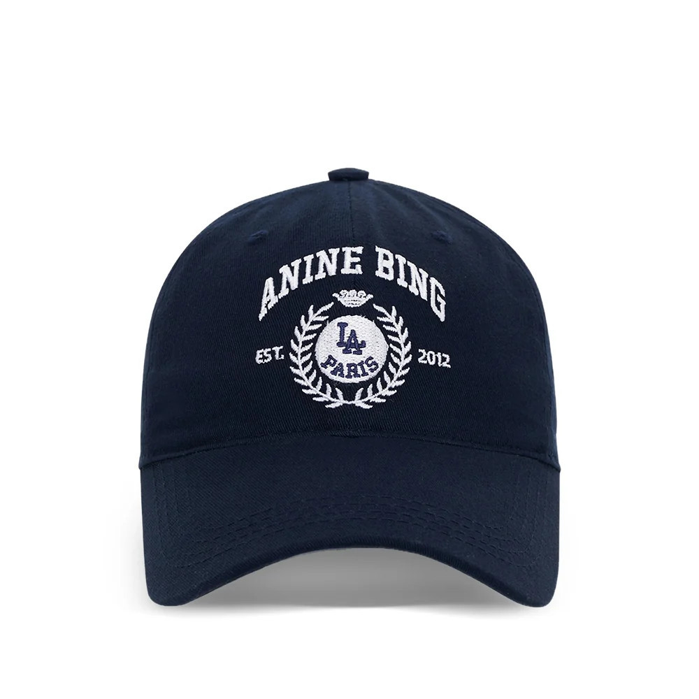 Anine Bing A-12-12495 Logo-Embroidered Cotton Baseball Cap — Navy | Italist Inc.