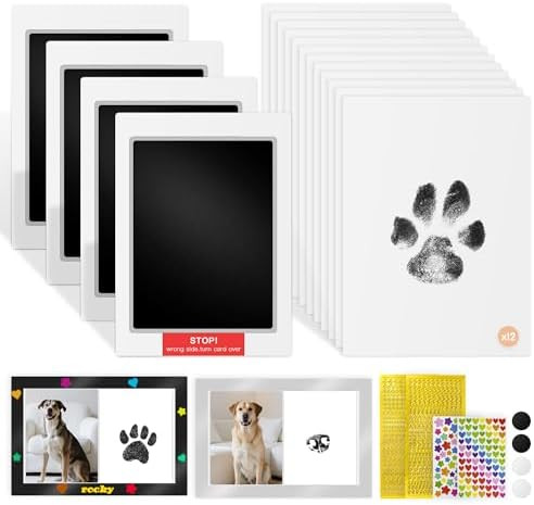 Homrich Inkless Paw Print Kit, Dog Paw Print Kit, Dog Nose Print Kit with Picture Frames, Clean T... | Amazon (US)