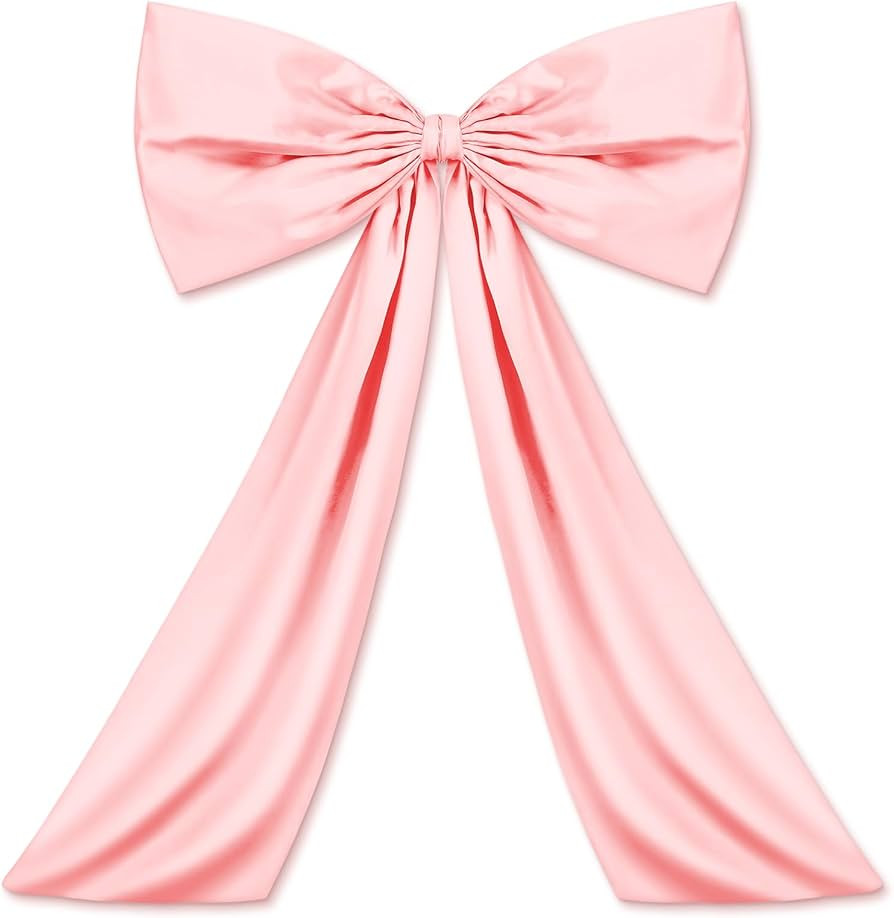 Bow Decor Large Bow for Room, Coquette Giant Ribbon Tie for Birthday Party Backdrop Wall Decor(Pi... | Amazon (US)