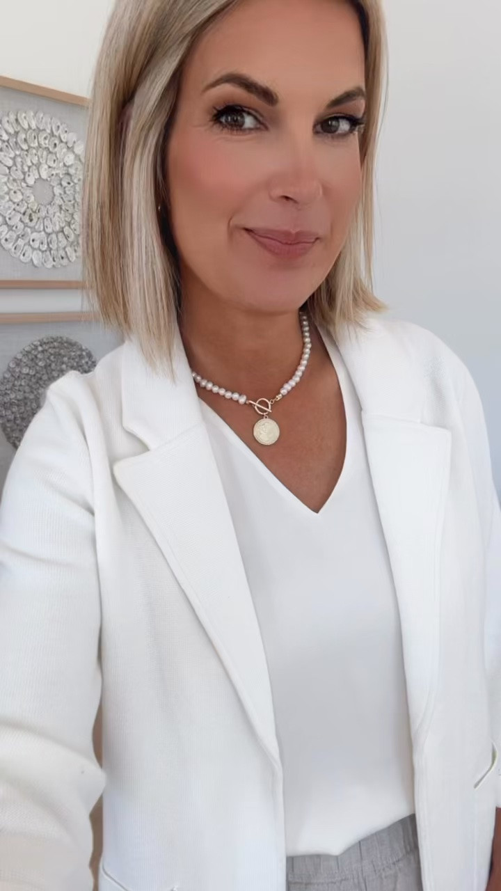 Business casual summer outfit ideas from @Quince! This organic cotton sweater blazer and silk tank are year round favorites. I have small in both and the linen shorts. My earrings, work tote, and shoes are also quince finds!  

#quincepartner

#LTKootd #LTKTall #LTKWorkwear