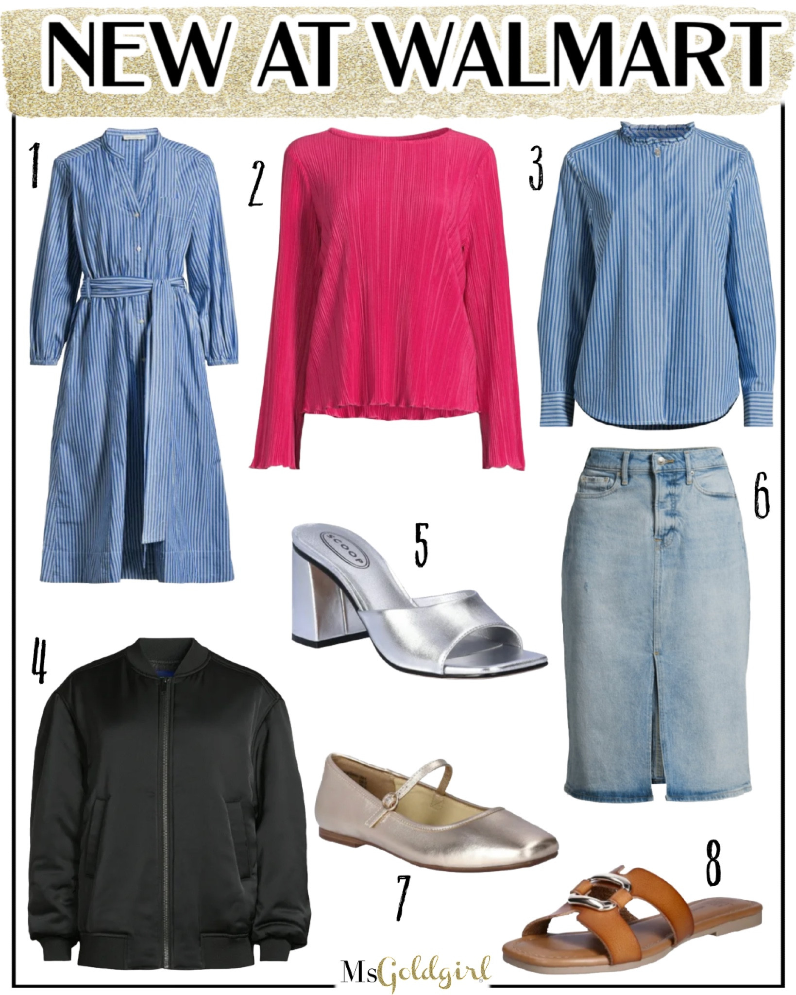 #walmartpartner New finds at @walmart! Some great pieces to wear now and a few items you’ll want to get now so you’re ready for spring!! I ordered all of them and can’t wait for them to get here!!
1. Dress has pockets
2. Crinkle fabric will pack really well
3. Has a hidden button placket
4. Satin bomber jacket!
5. These stacked heel mules come in some other amazing colors 
6. Love a longer denim skirt
7. So on trend!
8. These look very expensive-I also ordered them in white. 



#LTKshoecrush #LTKover40 #LTKfindsunder50