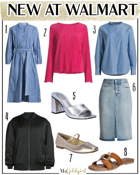 #walmartpartner New finds at @walmart! Some great pieces to wear now and a few items you’ll want to get now so you’re ready for spring!! I ordered all of them and can’t wait for them to get here!!
1. Dress has pockets
2. Crinkle fabric will pack really well
3. Has a hidden button placket
4. Satin bomber jacket!
5. These stacked heel mules come in some other amazing colors 
6. Love a longer denim skirt
7. So on trend!
8. These look very expensive-I also ordered them in white. 



#LTKshoecrush #LTKover40 #LTKfindsunder50