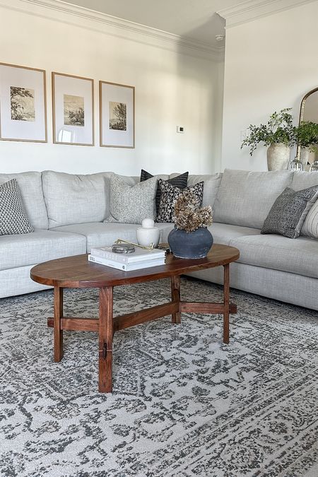 Living room design and decor 🤎 

Our sectional is not linked, but you can search Haverty’s Destination collection. 

Curious about something that’s not linked? Let me know in the comments! 

Neutrals living room, Addy coffee table, throw pillows covers, large matted frames, wall art, home decor 

#LTKhome