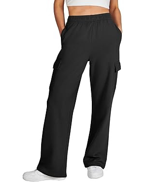 ANRABESS Womens Cargo Sweatpants Casual Baggy Fleece High Waisted Athletic Lounge Pants | Amazon (US)