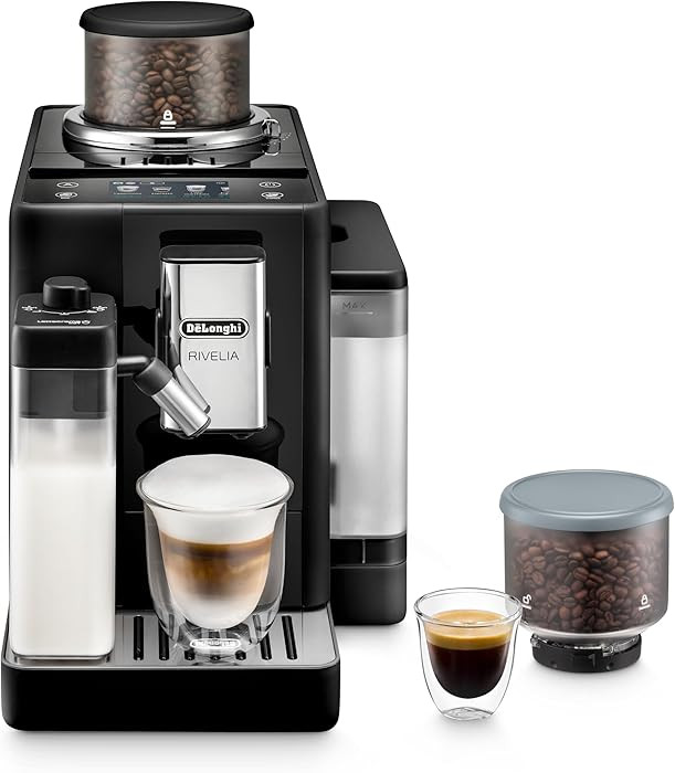 De'Longhi Rivelia Automatic Espresso Machine with Grinder & Milk Frother – All-in-One Coffee Ma... | Amazon (US)