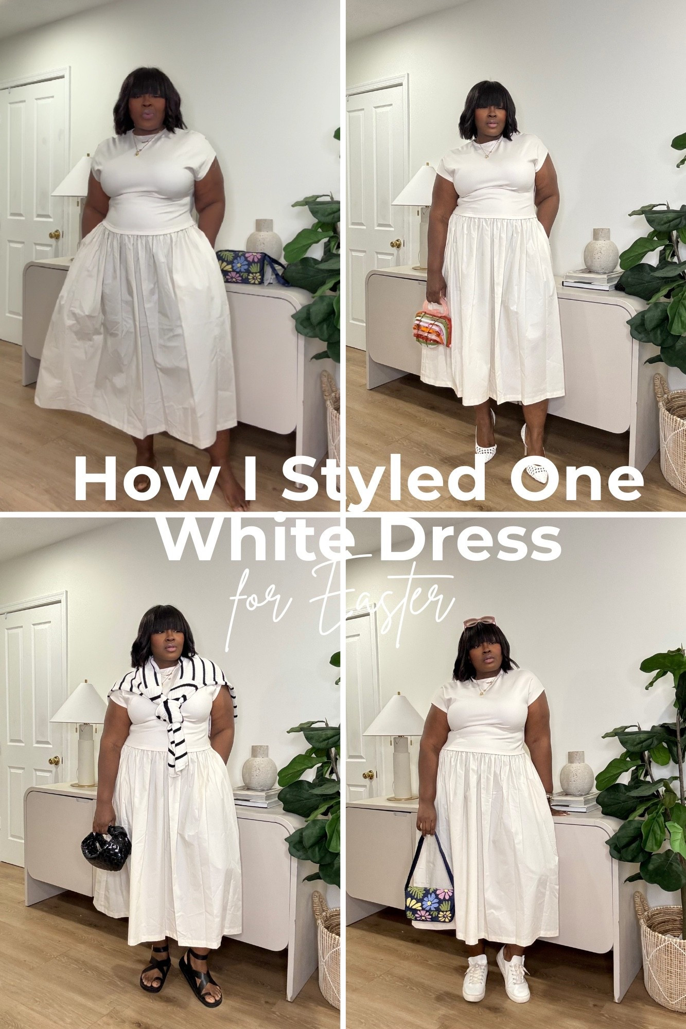 I love pieces that work harder in my closet. This white midi dress can be styled so many ways for Easter outfits, spring brunch, or church looks. Just switch the shoes, bag, or add a layer and it feels like a completely new outfit. #easteroutfit #springdress #howtostyleadress #plussizefashion #curvyfashion #easterstyle #springoutfits #wardrobeversatility #ltkstyle #outfitideas

#LTKMidsize #LTKootd #LTKSeasonal