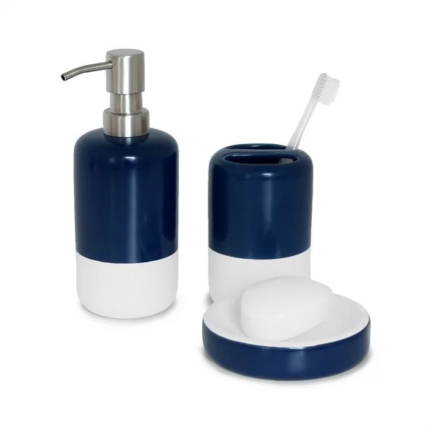 Gap Home Color Block Matte Ceramic Glaze Dip 3pc set - Navy - Walmart.com | Walmart (US)