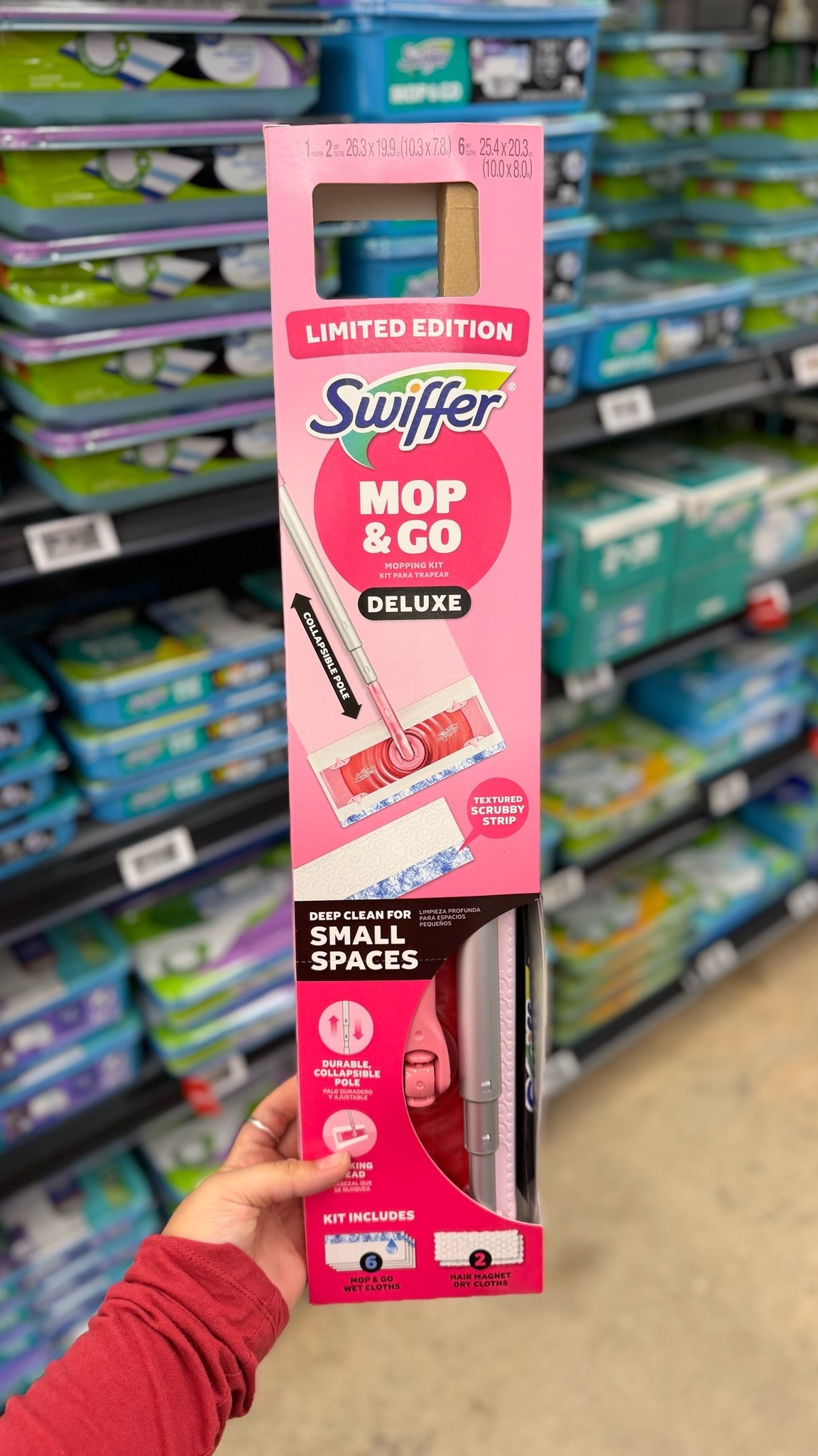 New Limited Editon pink Swiffer mop & go Delux, calling all girlies go grab one @Walmart ! 💁🏻‍♀️💕

Linking it here for easy access ✨🛍️