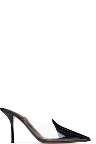 ALAÏA - Black Calfskin Leather 90 Mules | SSENSE